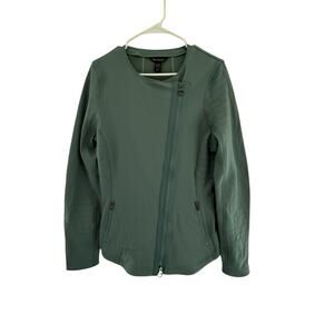 Athleta Moto Jacket Size L Tall Sage Green Full Zip NWT Athleisure